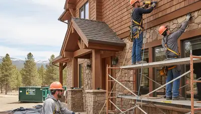 Vinyl siding installation in Colorado Springs, CO for a residential home exterior improvement project