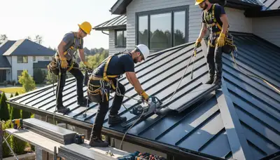 Colorado Springs, CO metal roofing installation by FX Remodeling & Exteriors on a siding project