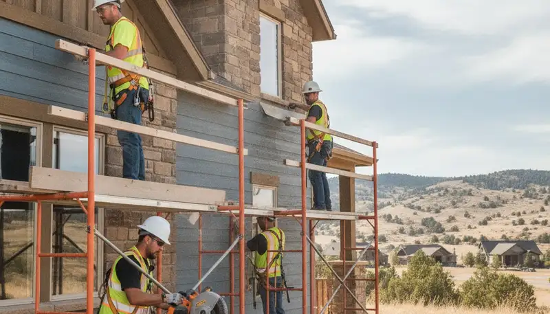 Vinyl siding installation by Colorado Springs, CO siding contractor on a residential home